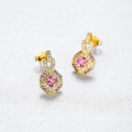 High Quality Sterling 925 Silver Colorful CZ Drop Earrings